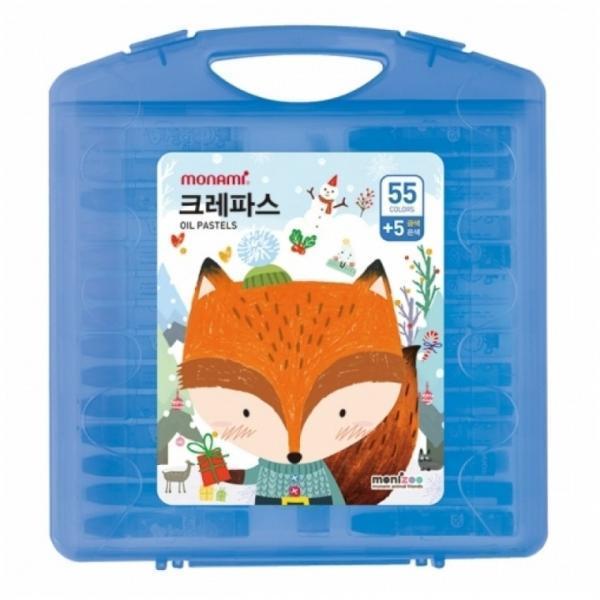 모나미 모니주 가방파스 크레파스 크레용 55색 블루