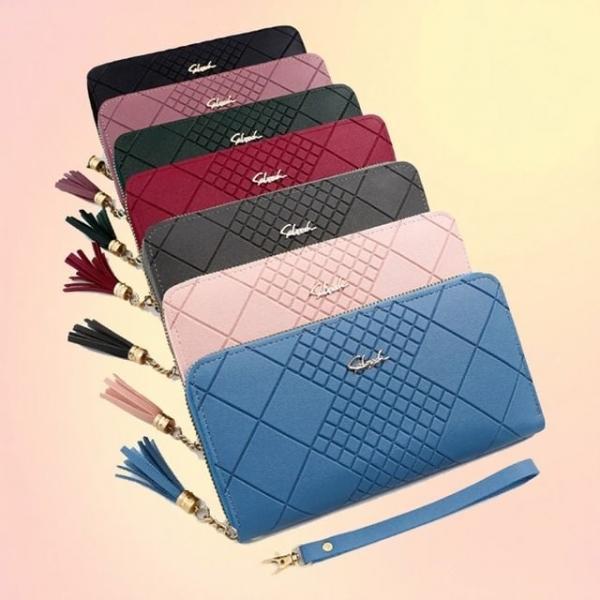 넉넉한 수납 장지갑 지폐 동전 카드 정리 지퍼잠금