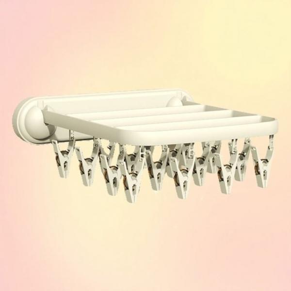 집게 옷걸이 건조대 속옷 양말 무타공 벽부착 세탁실