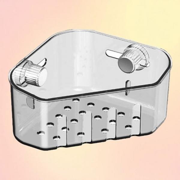 욕실 코너선반 다용도 물빠짐 배수 투명 소품 정리