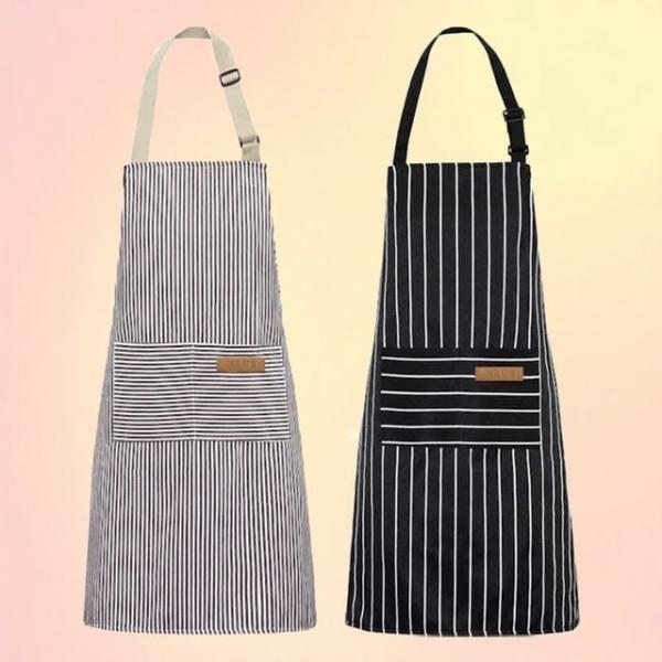 줄무늬 앞치마 캔버스 카페 공방 화방 작업용 세련된