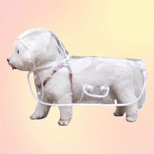 강아지 비옷 레인코트 판초 개비옷 소형견 투명 산책