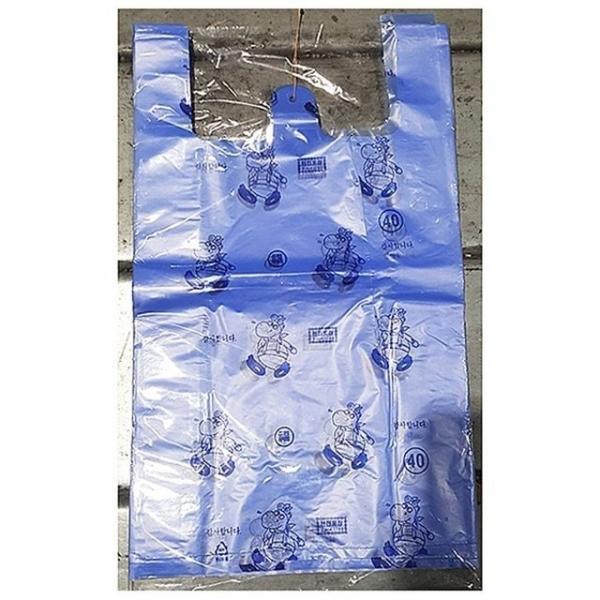 비닐봉투(곰무늬 백색 푸르미 40cm)