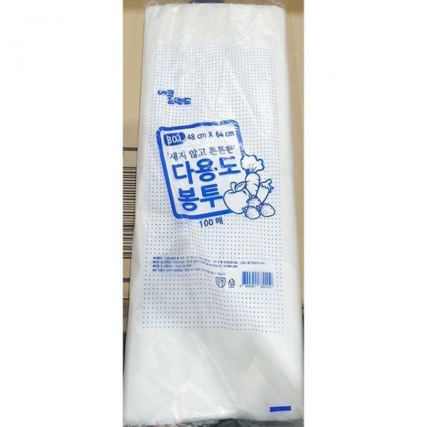 에코프랜드 다용도봉투흰색 30L 48x64cm 100매