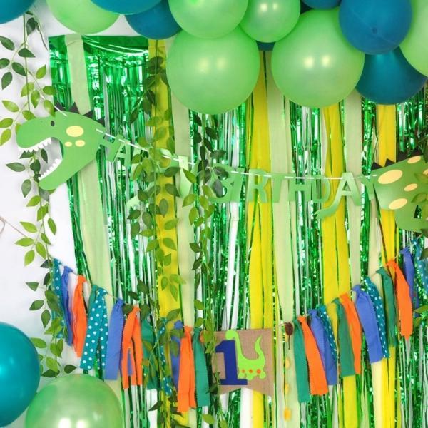 공룡생일파티가랜드(그린) 장식 데코 소품 벌스데이