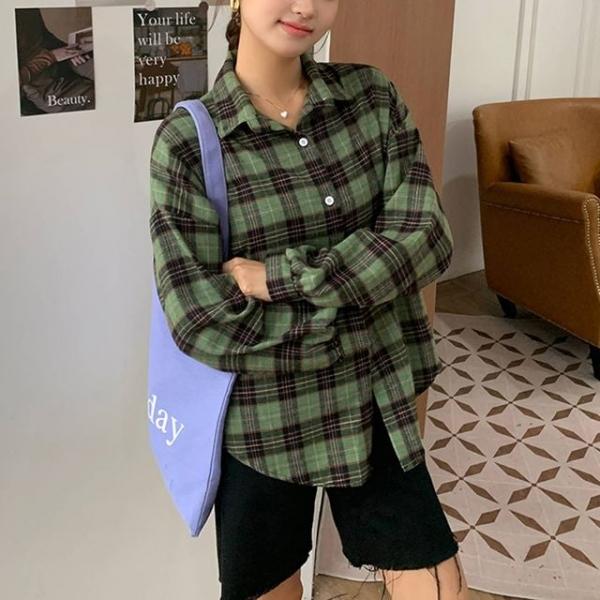 F007570_여성체크남방 긴팔체크셔츠 블라우스