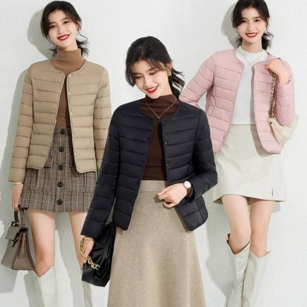 여자 겨울 이너 단독 투웨이넥 경량 소재 패딩 슬림 자켓 숏 레이어드 점퍼 패딩 용 경량 겨울 여성