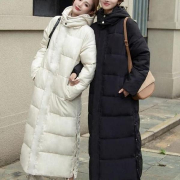 여성패딩 베이직 밑단 트임 롱패딩 한겨울에도 따뜻하게 따뜻하게 트임 여성패딩 밑단 롱패딩 한겨울에도