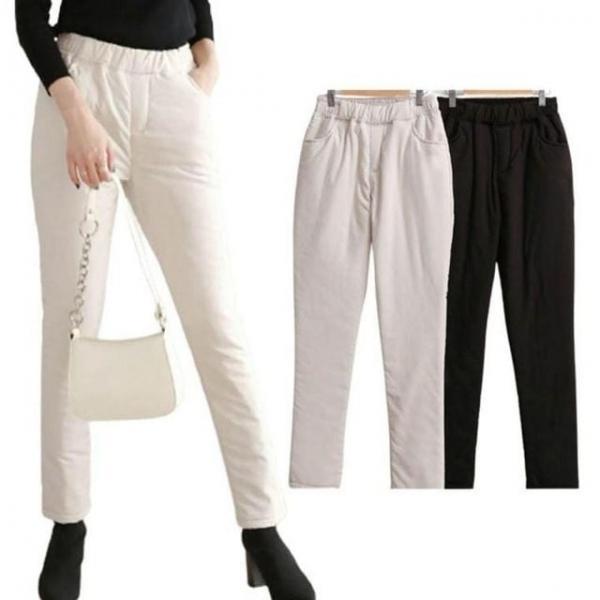 핏 방한바지 한겨울바지 따뜻한바지 패딩소재바지 여자 소재 여성 겨울 팬츠 패딩 방한 바지