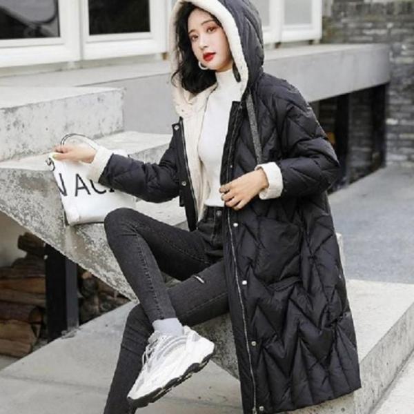 여성 덕다운 롱패딩 오리털 겨울 퀼팅 경량 패딩 코트 코트 여자 점퍼 롱 겨울 커플 여성 얇은 오리털