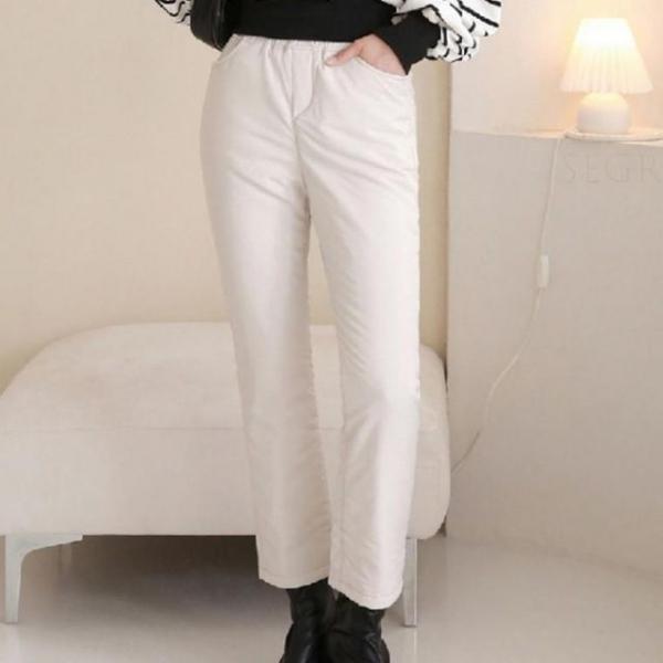 여성 겨울 골프 패딩 팬츠 기모 패딩바지 솜바지 여자 오리털 조거 팬츠 여성 골프 바지 복 누빔 패딩