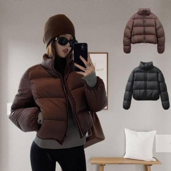 여성 베이직한 숏 디자인 겨울 크롭 짧은 패딩 여성패딩 크롭패딩 패션패딩 캐주얼패딩 하이넥패딩 숏패딩