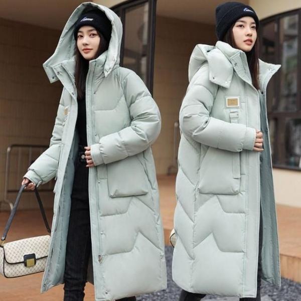 여성패딩 웨이비 빅포켓 후드 롱패딩 따뜻한패딩 겨울 여성 가벼운 여자 점퍼 패딩 후드 롱
