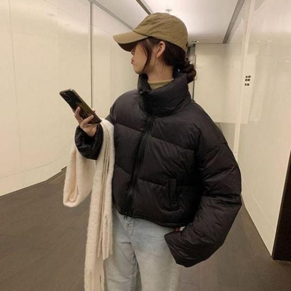패딩 숏 스트링 조절 모던 여성 데일리 블랙 브라운 패딩 경량 롱 남성 남자 숏 점퍼 여성 여자