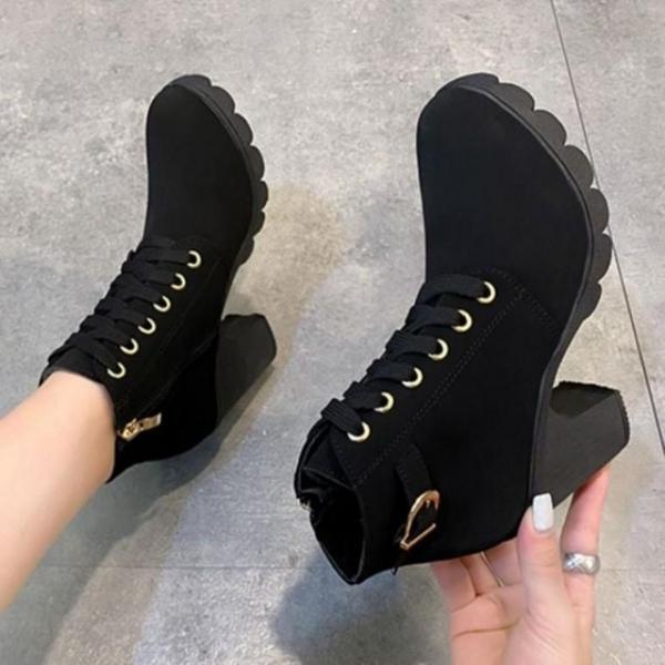 고급스러운 금속 융 하이힐 여성 구두 가을 패션 통굽 샌들 금속융하이힐 플랫슈즈 직장 로퍼 힐 구두