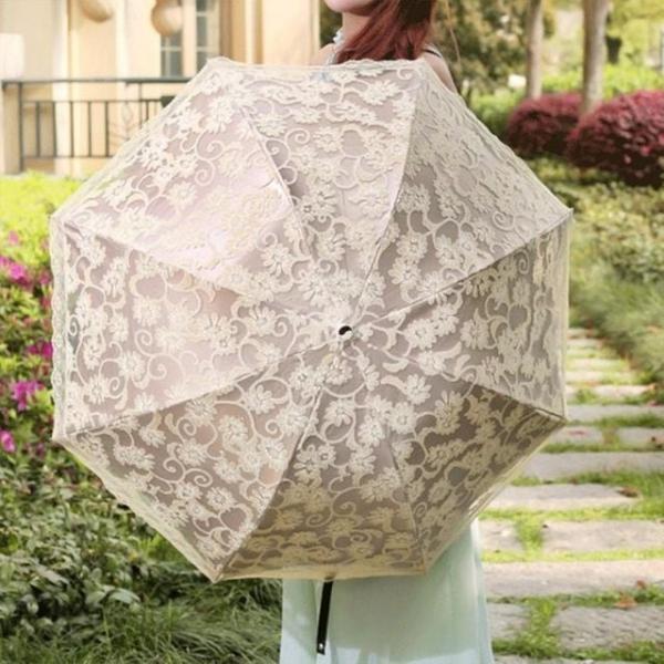 고급 레이스 양산 2단 우산 겸용 접이식 경량 휴대용 고급형 2단우산 장마우산 여성우산 레이스우산 양산