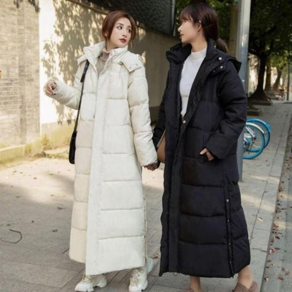 밑단 롱패딩 여성 트임 베이직 한겨울에도 따뜻하게 롱 여성 베이직 겨울 점퍼 따뜻한 여자 패딩 트임