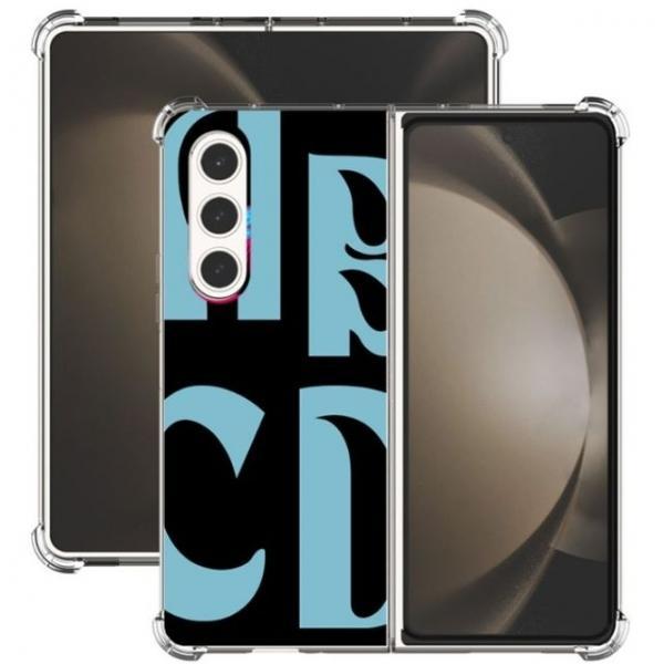 핸드폰z폴드케이스 블랙 유니크 영문 패턴