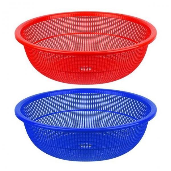 플라스틱 소쿠리 원형 채반 바구니 8호 색상랜덤