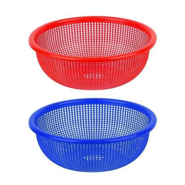 플라스틱 소쿠리 원형 채반 바구니 1호 색상랜덤