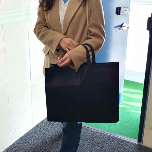 부직포 가로쇼핑백 가방 블랙 대 선물 부직포가방