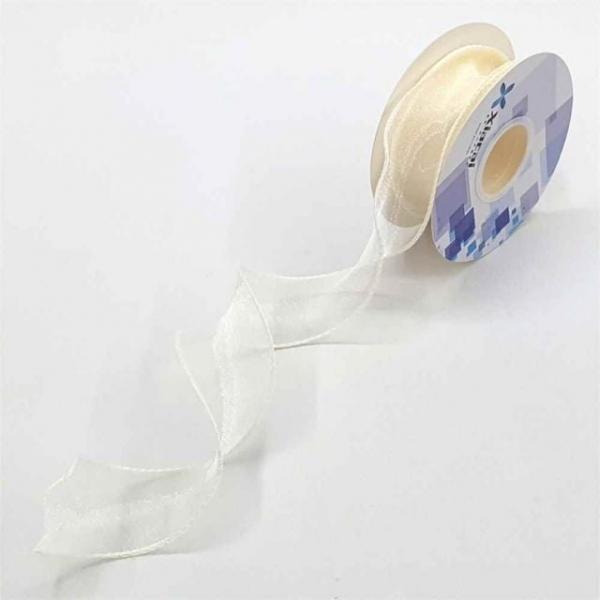 공예 선물 포장 오간디 실루엣 펄 리본끈 아이보리 띠지 포장띠지