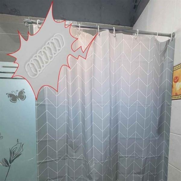 방수 비닐 샤워커튼 그레이 120x180 샤워실커튼 가림막커튼