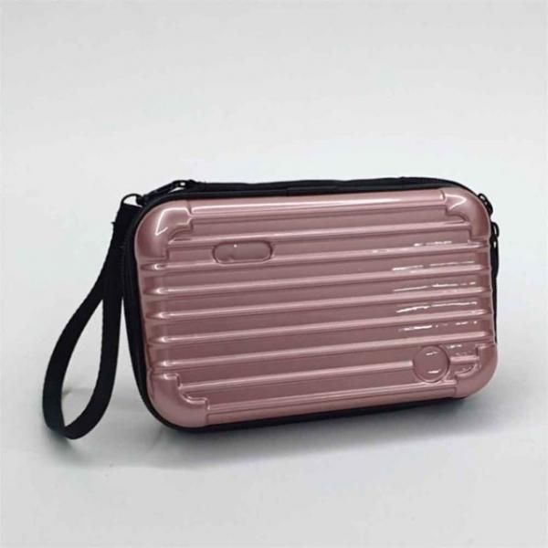 여행용 미니 하드캐리어 파우치 가방 로즈골드 모양