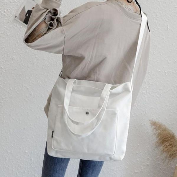 원 포켓 데일리 에코백 캔버스 가방