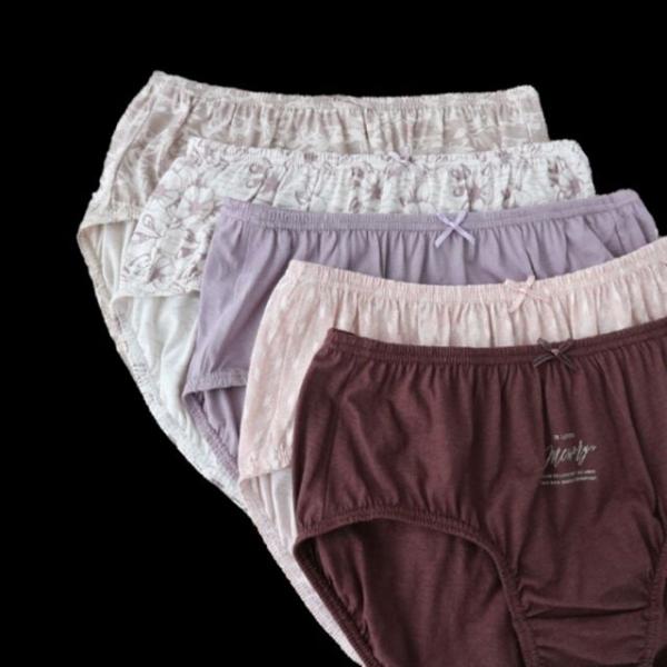 5P 플라워 여성팬티세트 햄팬티 엄마팬티 할머니팬티 꽃팬티 면팬티 부인팬티