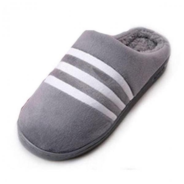 겨울 라인 방한 슬리퍼 그레이 1P 거실 신발 털 실내 화 가정용 사무실 가정용 털실내화 사무실