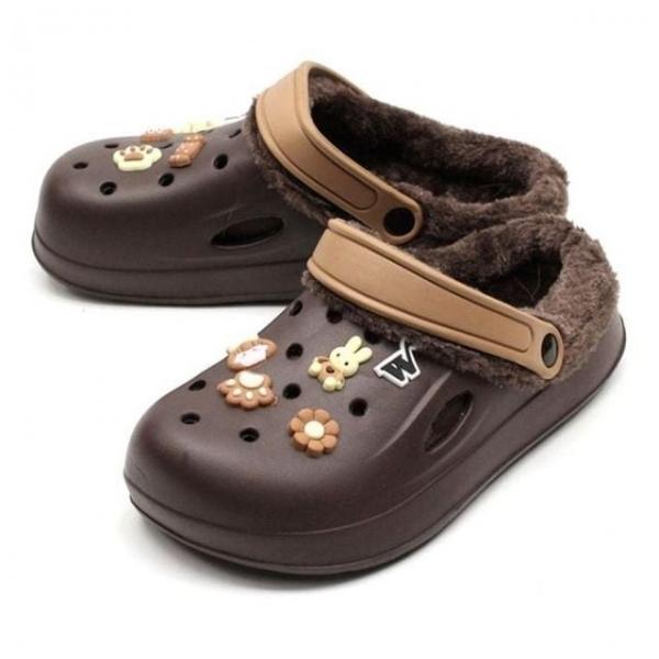 폭 택1 털 브라운 겨울 털실내화 샌들 실내화 털 겨울 내피 실내화 방한 실내화 털 내피 방한 겨울