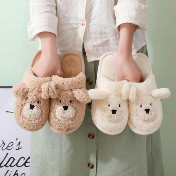 털실내화 학교 사무실 슬리퍼 거실화 겨울 털실내화 층간소음 방한 사무실 슬리퍼 거실 스마일 스마일 거실