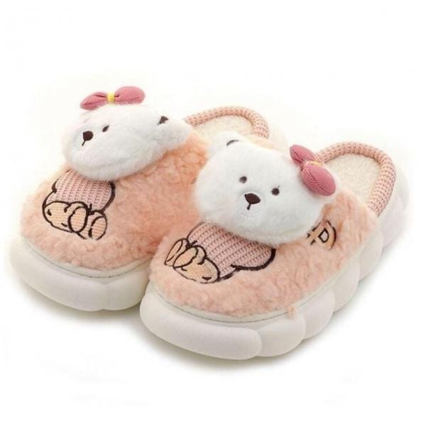 실내화 푸들 털실내화 핑크 택1 털실내화 거실화 실내화 방한 겨울 내피 털 내피 실내화 털 방한 겨울