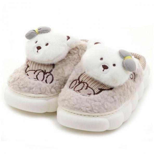 실내화 푸들 털실내화 그레이 택1 털실내화 거실화 방한 겨울 털 내피 실내화 방한 털 내피 겨울 실내화