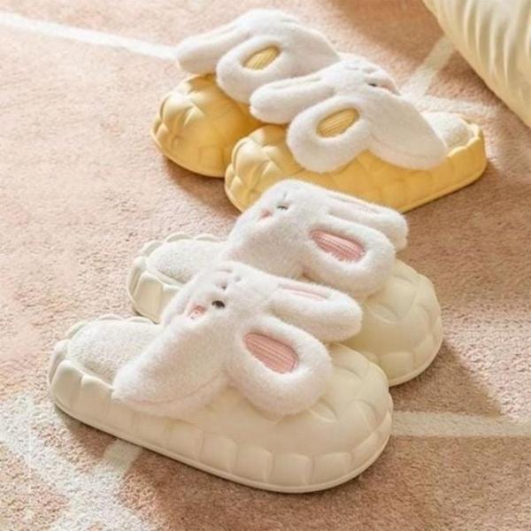 탈부착가능 깜찍 윈터 털실내화 토끼 따뜻 방한 방수 털 토끼 실내화 동물 보온털슬리퍼 실내화 털 토끼