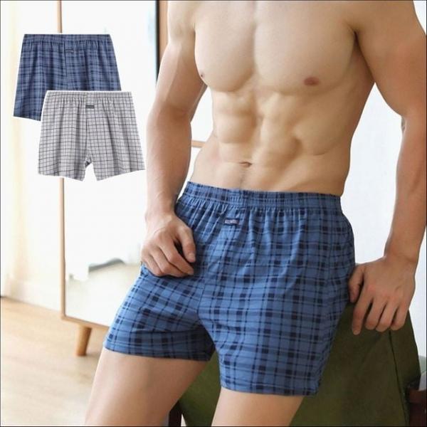 남성 트렁크 팬티 편안한 면소재 체크 패턴 속옷 이너