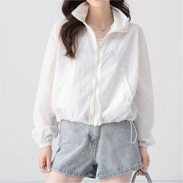 여성 세미크롭 아노락 바람막이 집업 점퍼 간절기 아우터