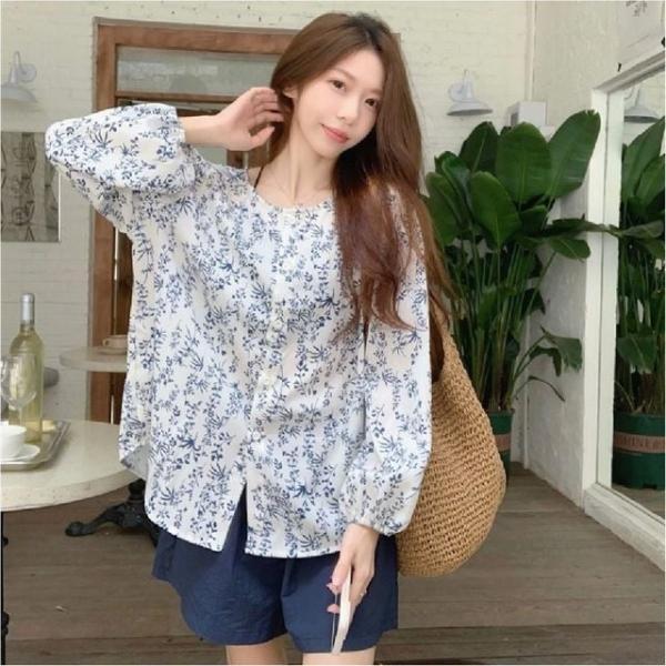 여자 루즈핏 페미닌 플라워 블라우스 반바지 세트