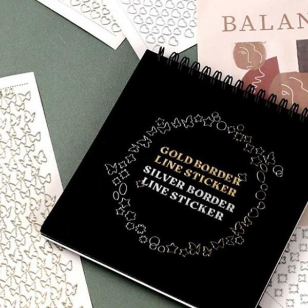 위너디스 투명 금테 은테 라인 데코 스티커 6종 세트