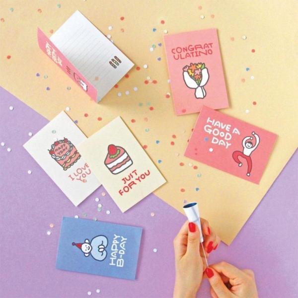 일러스트 생일 축하 감사 메세지 카드 미니카드 엽서
