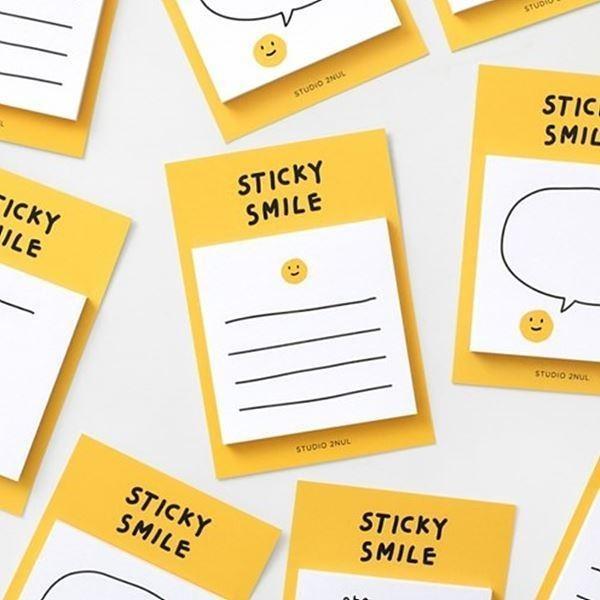 스티키 스마일 유선 미니 점착메모지 무지 점착메모지