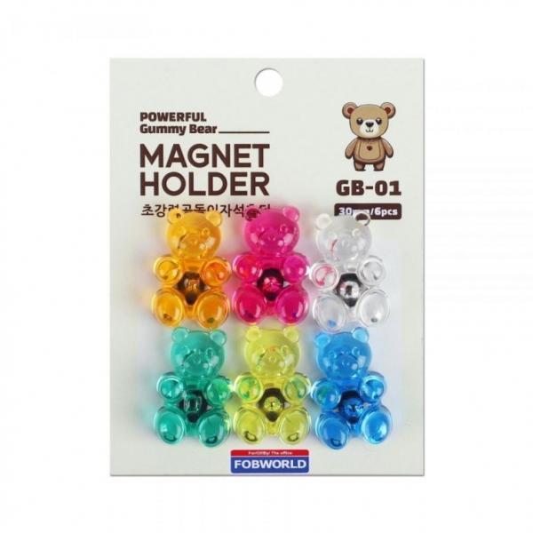 포비월드 5000 초강력 곰돌이자석홀더 GB-01 (30mm 6개입)