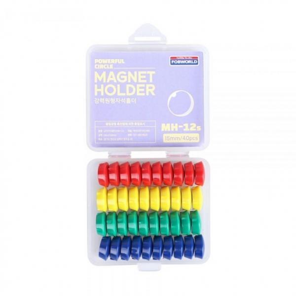 포비월드 12200 강력 원형자석홀더 MH-12s (15mm 40개입)