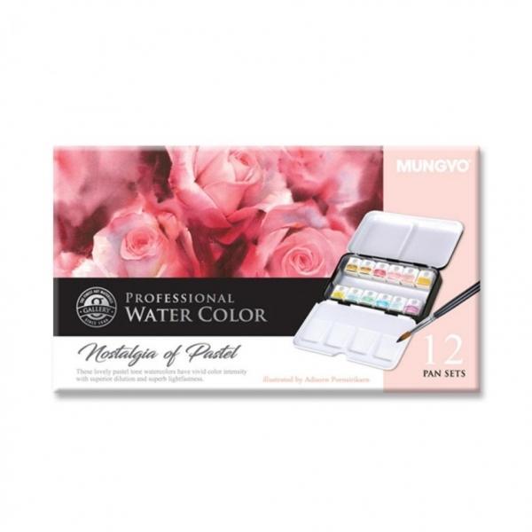 MUNGYO 20000 고체수채물감 12색 파스텔