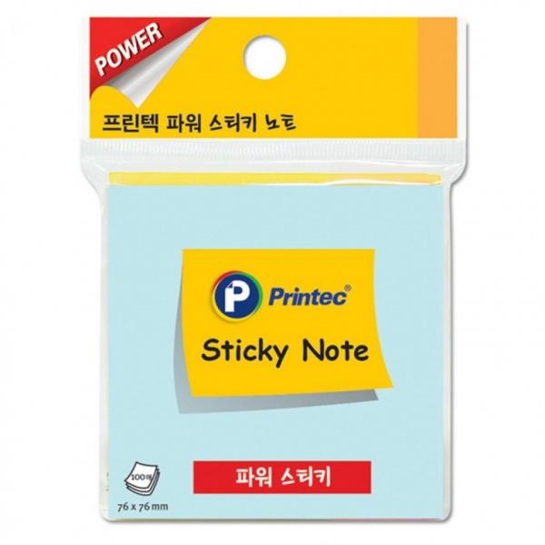 프린텍 S7676B 파워스티키노트 파랑 76x76mm 100매