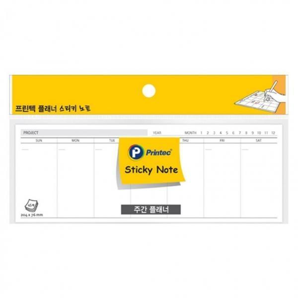 프린텍 PL204W 플래너스티키노트 주간 204x74.5 45매