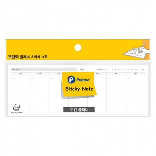 프린텍 PL204W 플래너스티키노트 주간 204x74.5 45매