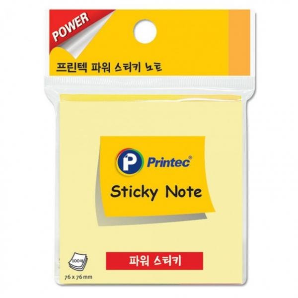 프린텍 S7676Y 파워스티키노트 노랑 76x76mm 100매