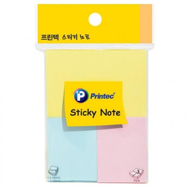 프린텍 A050 혼합스티키노트 파스텔3색 50매 51x76